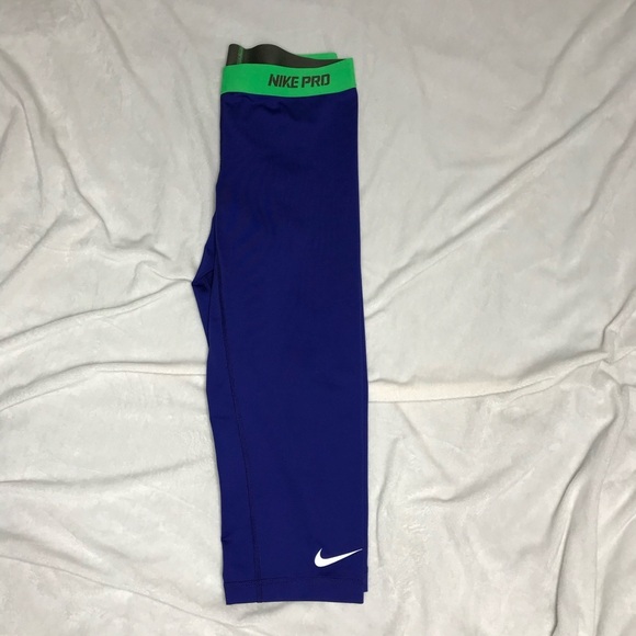 Nike Pro Blue Running Tights - Picture 1 of 5